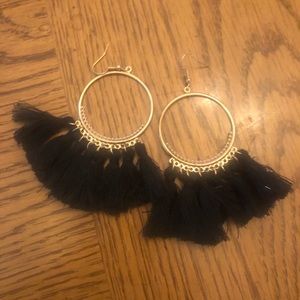 Black tassel earrings